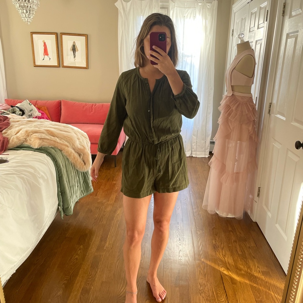 Madewell army green romper